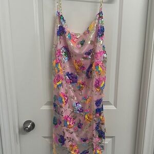 Amazon Multicolor Sequin Mini Dress